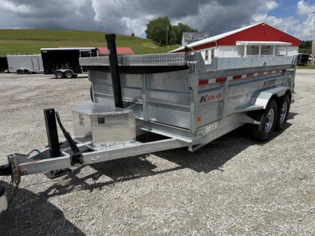 Used 2025 K-Trail 7x14 Pro Series Galvanized Equipment Dump Trailer with Hydraulic Jack