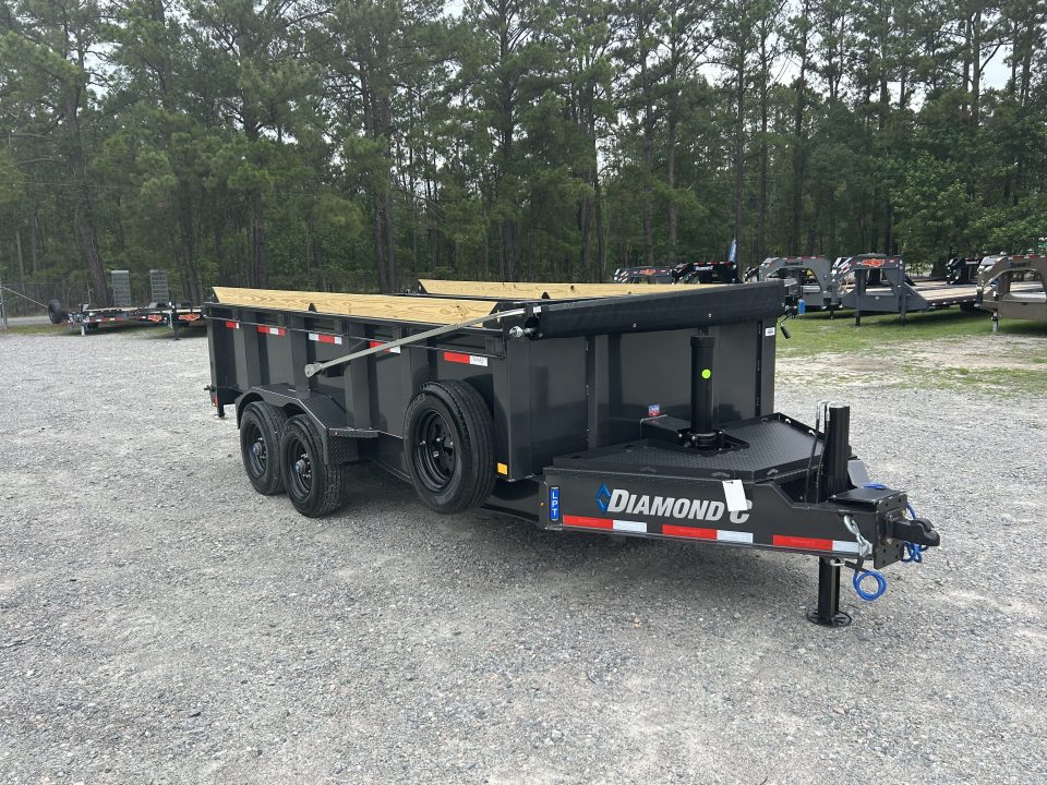 New 2026 Diamond C LPT210 7x16 Dump Trailer, 5-Stage Telescopic, 7ga Floor, 32" Sides, Swing Tarp, Hyd Jack #16,490 Payload !!!
