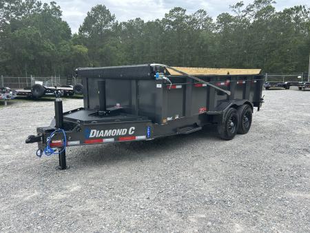 New 2026 Diamond C LPT210 7x16 Dump Trailer, 5-Stage Telescopic, 7ga Floor, 32" Sides, Swing Tarp, Hyd Jack #16,490 Payload !!!