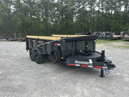 New 2026 Diamond C LPT210 7x16 Dump Trailer, 5-Stage Telescopic, 7ga Floor, 32" Sides, Swing Tarp, Hyd Jack #16,490 Payload !!!