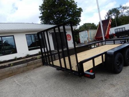 New 2027 Currahee 76x16' Utility, 14" Open Sides, Removable Ramp Gate