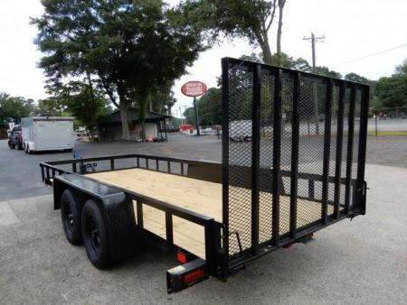 New 2027 Currahee 76x16' Utility, 14" Open Sides, Removable Ramp Gate
