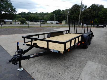 New 2027 Currahee 76x16' Utility, 14" Open Sides, Removable Ramp Gate