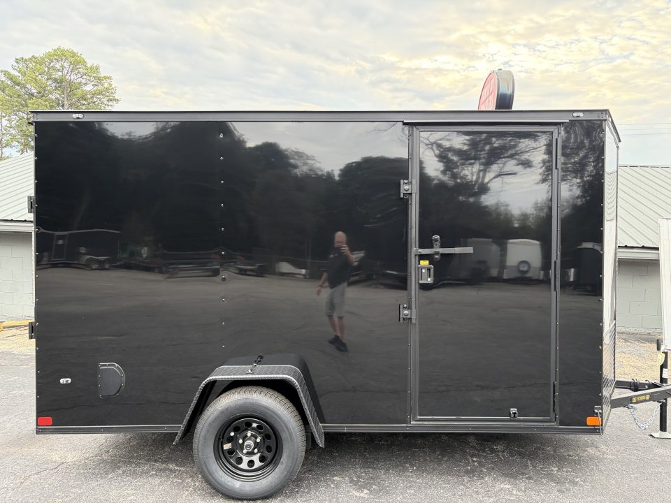 New 2027 Covered Wagon 6X12 Enclosed, 6'6" Height, Black Trim