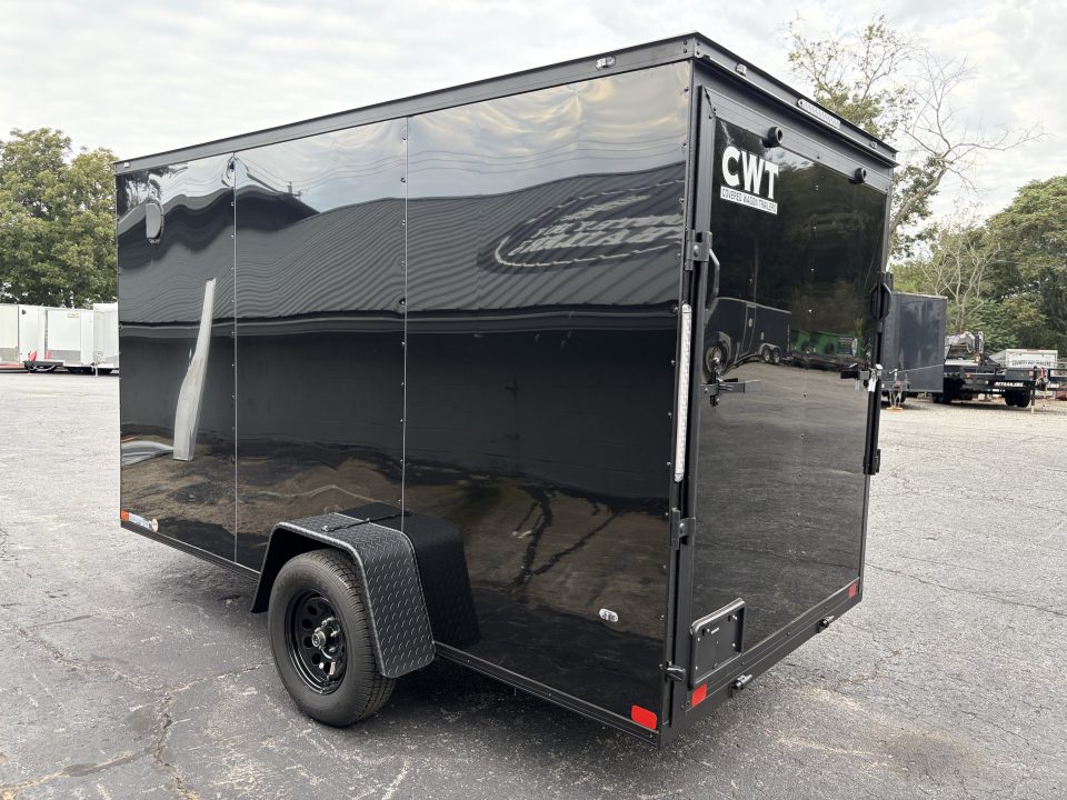 New 2027 Covered Wagon 6X12 Enclosed, 6'6" Height, Black Trim
