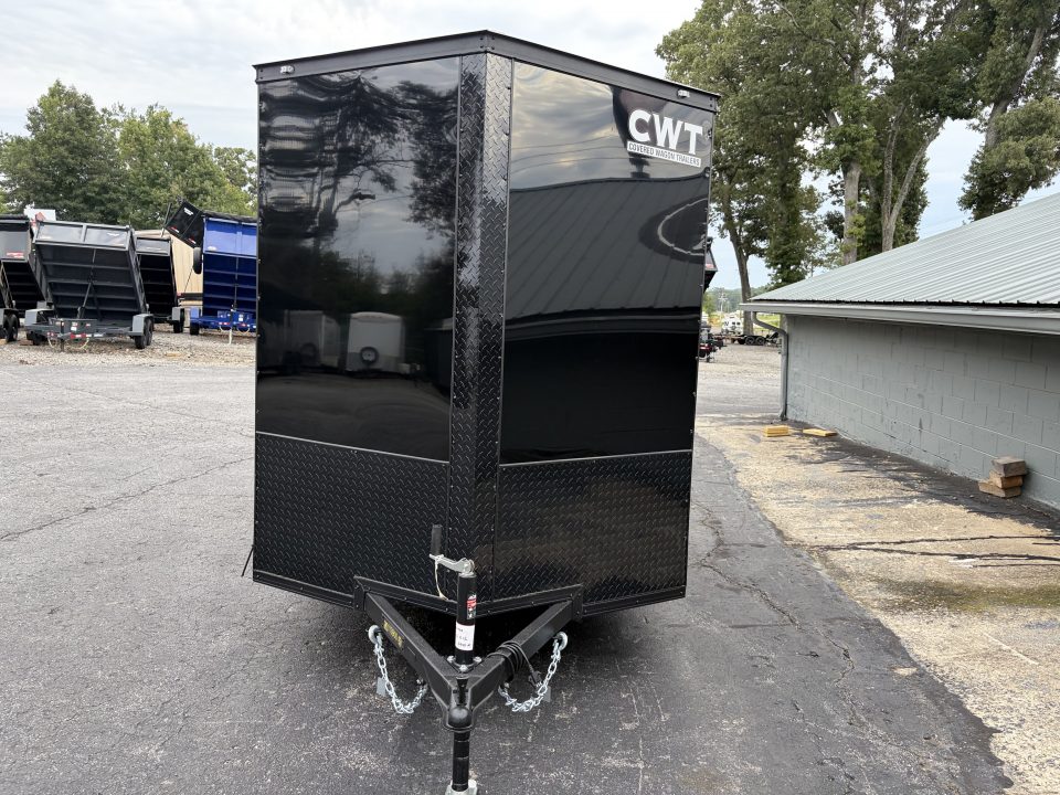 New 2027 Covered Wagon 6X12 Enclosed, 6'6" Height, Black Trim