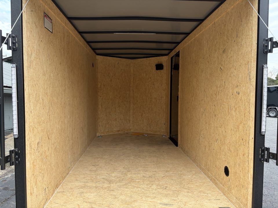 New 2027 Covered Wagon 6X12 Enclosed, 6'6" Height, Black Trim