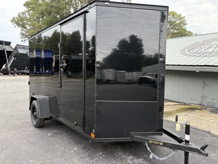 New 2027 Covered Wagon 6X12 Enclosed, 6'6" Height, Black Trim