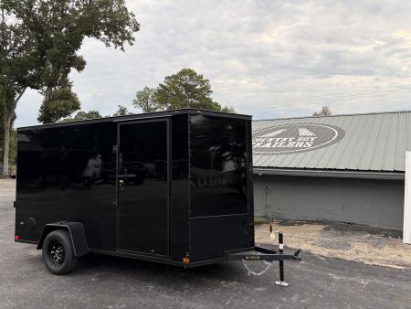 New 2027 Covered Wagon 6X12 Enclosed, 6'6" Height, Black Trim