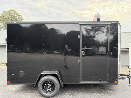 New 2027 Covered Wagon 6X12 Enclosed, 6'6  Height, Black Trim