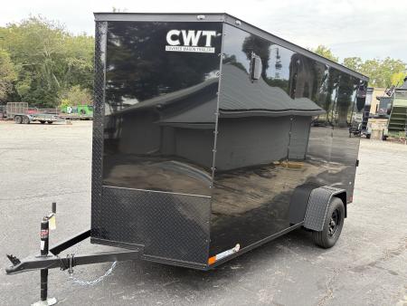 New 2027 Covered Wagon 6X12 Enclosed, 6'6" Height, Black Trim