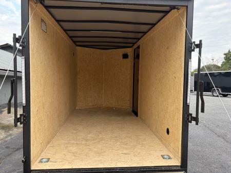 New 2027 Covered Wagon 6X12 Enclosed, 6'6" Height, Black Trim