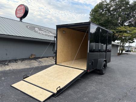 New 2027 Covered Wagon 6X12 Enclosed, 6'6" Height, Black Trim