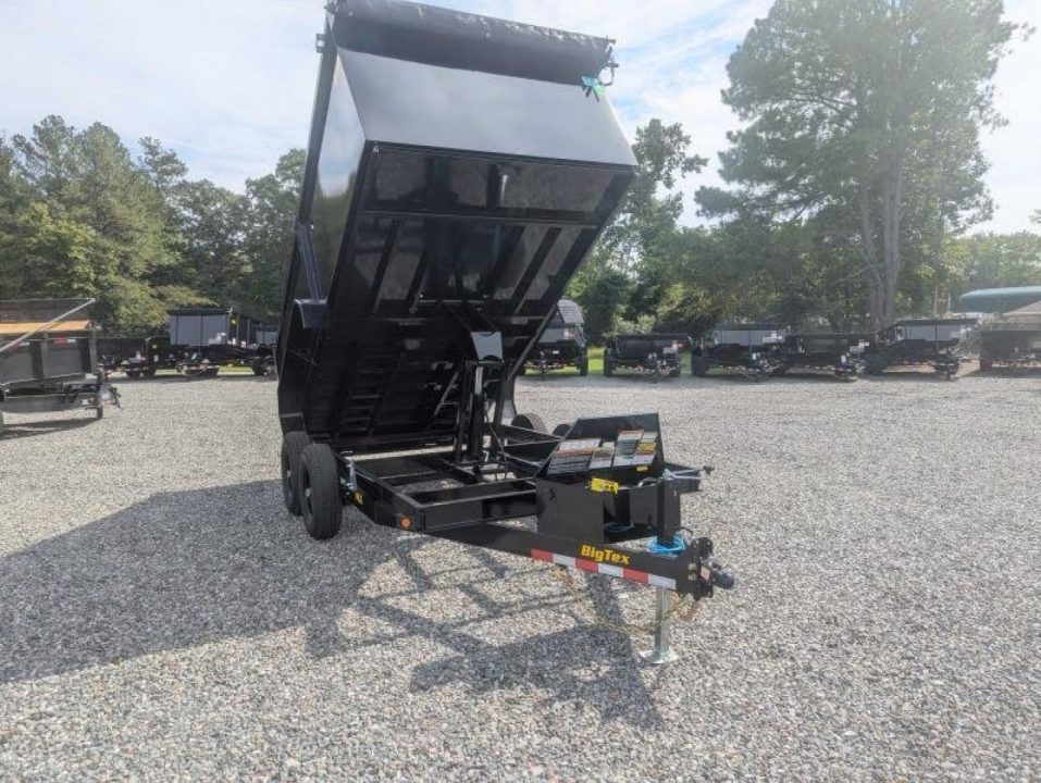 New 2027 Big Tex Trailers 7x14 14LX 14K DumpTrailer w/ Slide-In Ramps and 4FT sides