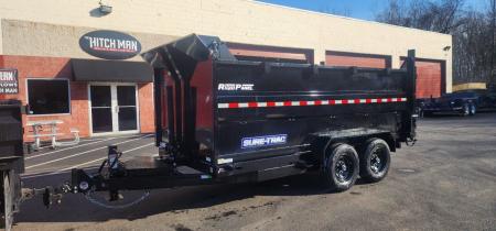 New 7 x 14 Sure-Trac HD Telescopic 4ft High Sides Dump Trailer 14k