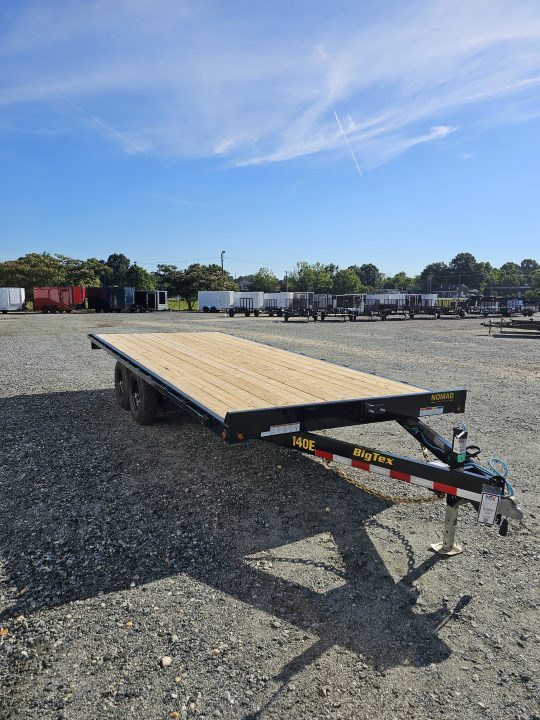 New 2027 Big Tex Trailers 20' 14OE 14K Flat Bed Trailer w/ Slide In Ramps Deckover Trailer