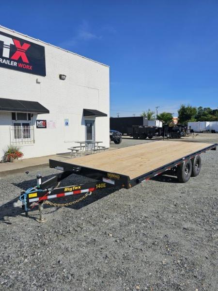 New 2027 Big Tex Trailers 20' 14OE 14K Flat Bed Trailer w/ Slide In Ramps Deckover Trailer