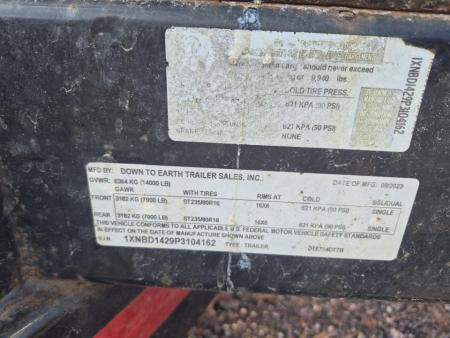 Used 2023 7X14 Tandem Axel Dump Trailer with 2' Sides + Wood