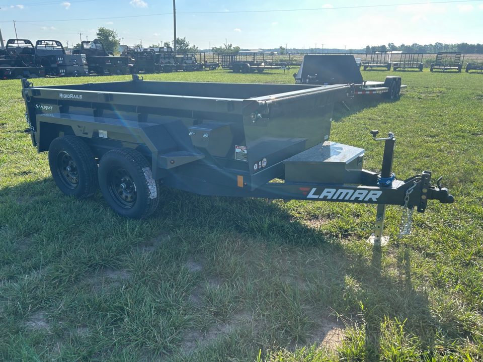 New 2026 Lamar 5x10 Tandem 7K Dump w/ Slide In Ramps & Spreader Gate