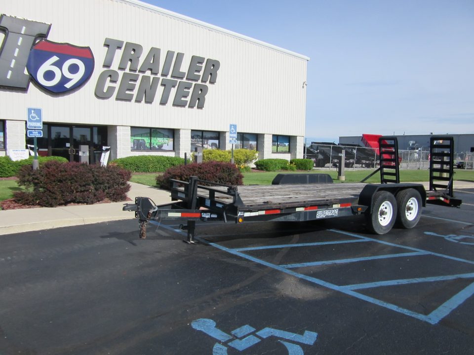 Used 2009 Sure-Trac 7 x 20 (18+2) ST8120IT-B-140 Equipment Trailer 14K