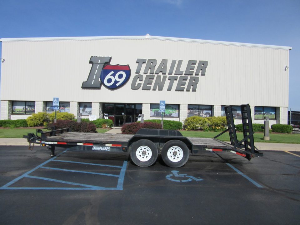 Used 2009 Sure-Trac 7 x 20 (18+2) ST8120IT-B-140 Equipment Trailer 14K