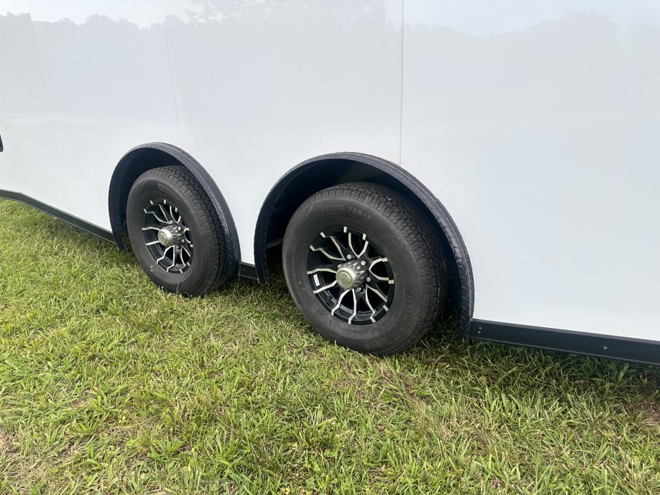 New 2026 Rock Solid 8.5x24 7'6" Interior Car Hauler-5200LB Torsion Axle-White Poly- Blackout-Enclosed Car Hauler