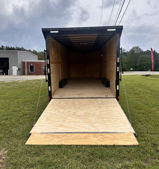 New 2026 Rock Solid 8.5x24 7'6" Interior Car Hauler-5200LB Torsion Axle-White Poly- Blackout-Enclosed Car Hauler