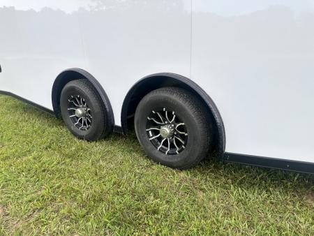 New 2026 Rock Solid 8.5x24 7'6" Interior Car Hauler-5200LB Torsion Axle-White Poly- Blackout-Enclosed Car Hauler