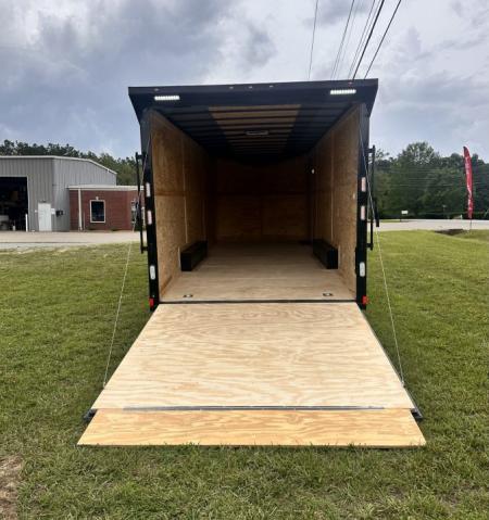 New 2026 Rock Solid 8.5x24 7'6" Interior Car Hauler-5200LB Torsion Axle-White Poly- Blackout-Enclosed Car Hauler