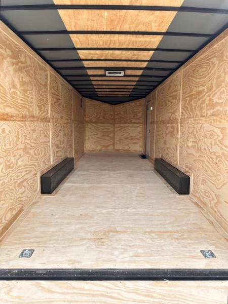 New 2026 Rock Solid 8.5x24 7'6" Interior Car Hauler-5200LB Torsion Axle-White Poly- Blackout-Enclosed Car Hauler