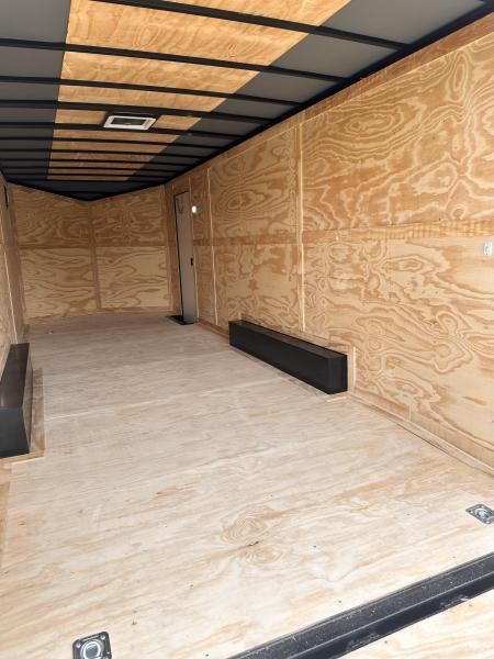 New 2026 Rock Solid 8.5x24 7'6" Interior Car Hauler-5200LB Torsion Axle-White Poly- Blackout-Enclosed Car Hauler