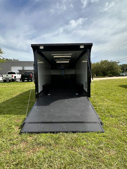 New 2026 Luxe 8.5x22 Racing Trailer Finished Interior- 5200 Tandem Axle-Two Toned Black Charcoal- Recessed E-Track