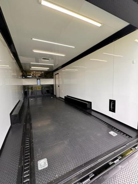 New 2026 Luxe 8.5x22 Racing Trailer Finished Interior- 5200 Tandem Axle-Two Toned Black Charcoal- Recessed E-Track