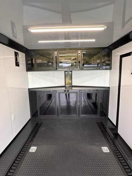 New 2026 Luxe 8.5x22 Racing Trailer Finished Interior- 5200 Tandem Axle-Two Toned Black Charcoal- Recessed E-Track