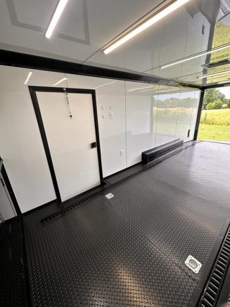 New 2026 Luxe 8.5x22 Racing Trailer Finished Interior- 5200 Tandem Axle-Two Toned Black Charcoal- Recessed E-Track