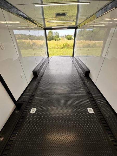 New 2026 Luxe 8.5x22 Racing Trailer Finished Interior- 5200 Tandem Axle-Two Toned Black Charcoal- Recessed E-Track