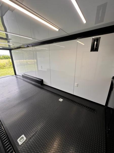 New 2026 Luxe 8.5x22 Racing Trailer Finished Interior- 5200 Tandem Axle-Two Toned Black Charcoal- Recessed E-Track