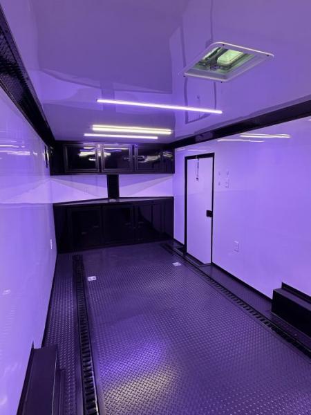 New 2026 Luxe 8.5x22 Racing Trailer Finished Interior- 5200 Tandem Axle-Two Toned Black Charcoal- Recessed E-Track