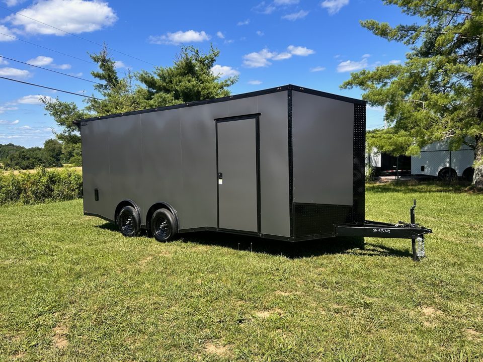 New 2026 Luxe 8.5x20 Car Hauler 5200 lb torsions Charcoal poly-Blackout- Enclosed Car Hauler