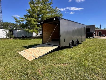 New 2026 Luxe 8.5x20 Car Hauler 5200 lb torsions Charcoal poly-Blackout- Enclosed Car Hauler