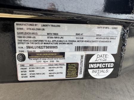 New 2026 Liberty LU7K82A - 7K Angle Utility 82" Wide Deck Utility Trailer