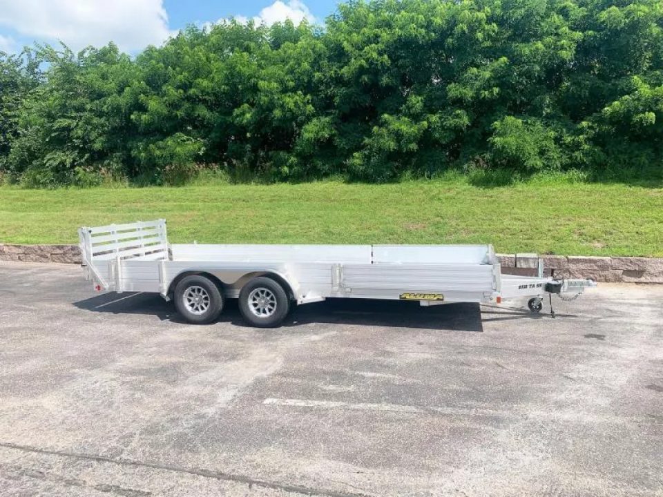 New Aluma 8118SR TA (81x18) ATV/UTV Trailer - Bi-Fold Tailgate - Side Ramps!