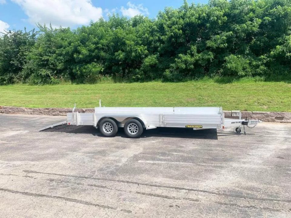New Aluma 8118SR TA (81x18) ATV/UTV Trailer - Bi-Fold Tailgate - Side Ramps!