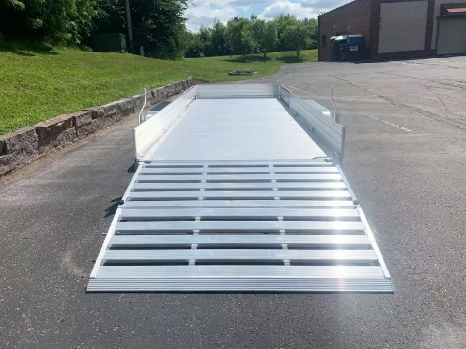 New Aluma 8118SR TA (81x18) ATV/UTV Trailer - Bi-Fold Tailgate - Side Ramps!