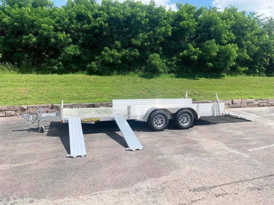 New Aluma 8118SR TA (81x18) ATV/UTV Trailer - Bi-Fold Tailgate - Side Ramps!