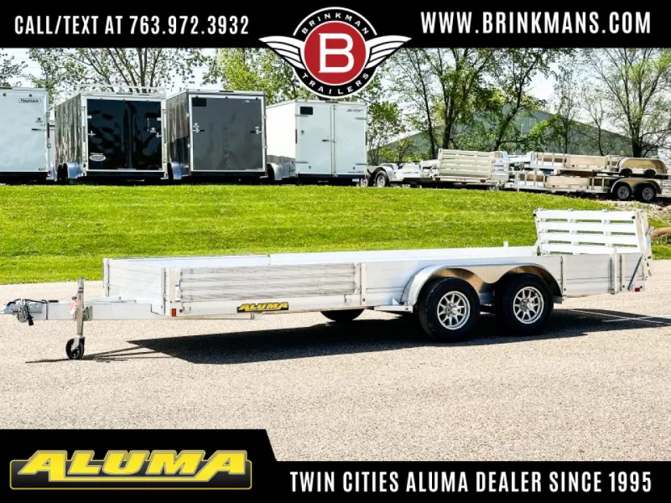 New Aluma 8118SR TA (81x18) ATV/UTV Trailer - Bi-Fold Tailgate - Side Ramps!