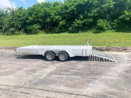 New Aluma 8118SR TA (81x18) ATV/UTV Trailer - Bi-Fold Tailgate - Side Ramps!
