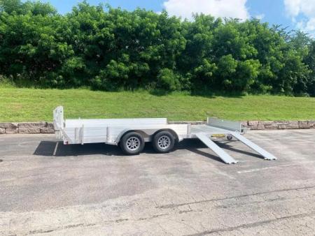 New Aluma 8118SR TA (81x18) ATV/UTV Trailer - Bi-Fold Tailgate - Side Ramps!