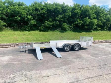 New Aluma 8118SR TA (81x18) ATV/UTV Trailer - Bi-Fold Tailgate - Side Ramps!
