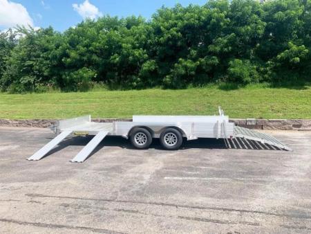 New Aluma 8118SR TA (81x18) ATV/UTV Trailer - Bi-Fold Tailgate - Side Ramps!